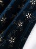 T-shirt Fleuri Chaîne Panneau en Dentelle de Grande Taille à Volants - Bleu profond 2X | US 18-20