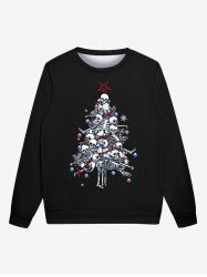 Sweat-shirt Imprimé Élément de Noël Style Gothique pour Homme - Noir 6XL
