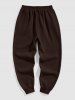 C'EST LA VIE PARIS Letter Printed Drawstring Fleece-lined Sports Jogger Pants -  