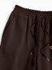 C'EST LA VIE PARIS Letter Printed Drawstring Fleece-lined Sports Jogger Pants -  