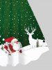 Plus Size Snowflake Santa Claus Elk Print Christmas Tank Dress -  