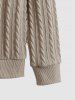 Men's Daily Cable Knit Quarter Zip Stand Collar Playing Card Heart A Embroidered Long Sleeve Pullover Jumper Sweater -  
