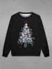 Sweat-shirt Imprimé Élément de Noël Style Gothique pour Homme - Noir 6XL