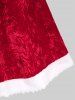 Plus Size Christmas Frilled Embossed Fur Ball Panel Velvet Cape -  