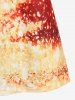 Ensemble de Pyjama Haut Sapin de Noël Imprimé 3D de Grande Taille à Paillettes et Pantalon à Carreaux - Rouge L