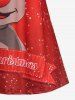 Ensemble de Pyjama Haut de Noël 3D Etoile et Carreaux Imprimés Grande Taille - Rouge XL