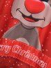 Ensemble de Pyjama Haut de Noël 3D Etoile et Carreaux Imprimés Grande Taille - Rouge XL
