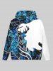 Gothic Christmas Elk Branch Colorblock Letters Print Pocket Fleece Lining Pullover Hoodie For Men -  