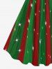Robe à Bretelle 3D Flocon de Neige de Noël Imprimée en Dentelle de Grande Taille à Paillettes - Vert profond S