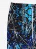 Gothic Tree Branch Colorblock Elk Print Christmas Drawstring Pocket Sweatpants For Men -  