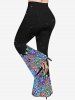 Plus Size Christmas Tree Star Galaxy Glitter Sequins 3D Print Disco Flare Pants -  