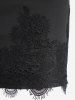 Gothic Applique Solid Buckle Grommet Belted Long Sleeves Bodycon Dress -  