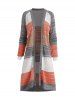 Contrast Colorblock Textured Knit Open Front Long Sleeve Cardigan -  
