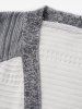 Contrast Colorblock Textured Knit Open Front Long Sleeve Cardigan -  