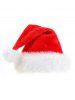 Chapeau de Noël à Deux Tons à Bordure en Fourrure - Rouge 