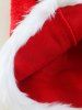Chapeau de Noël à Deux Tons à Bordure en Fourrure - Rouge 