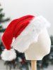 Chapeau de Noël à Deux Tons à Bordure en Fourrure - Rouge 