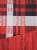 Sweat à Capuche Décontracté 3D Panneau à Carreaux Imprimé à Cordon - Rouge foncé 3XL | NOUS 14