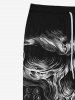 Gothic 3D Skull Print Halloween Pockets Drawstring Pull On Sweatpants For Men -  