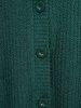 Plus Size Christmas Buttons Turn-Down Collar Textured Square Neck Sweater -  