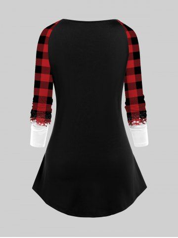 plus size buffalo plaid raglan