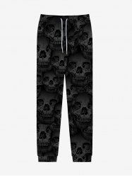 Gothic 3D Skulls Print Halloween Drawstring Sweatpants For Men -  