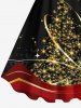 Plus Size Christmas Tree Ball Snowflake Star Colorblock Sequin Glitter 3D Print Tank Dress -  