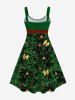 Plus Size Christmas Ball Bowknot Ribbon Glitter 3D Print Tank Dress -  
