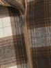 Faux Sherpa Fluffy Spliced Plaid Half Zip Stand Collar Toggle Drawstring Teddy Sweatshirt -  