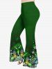 T-shirt à Empiècement en Dentelle à Manches Cloche Grande Taille - Vert profond 