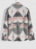 Tribal Geometric Ethnic Aztec Printed Blend Wool Jacket -  