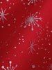 Plus Size Christmas Glitter Snowflake Stamping Ribbon Tied Lace Trim Hooded Cape -  