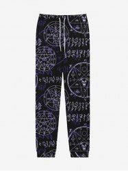 Gothic Math Symbol Geometric Graphic Printed Drawstring Pull On Sweatpants For Men -  