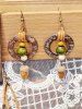 Vintage Coconut Shell Acorn Drop Earrings -  