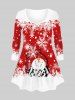 Ensemble Pyjama à Imprimé Élément de Noël Grande Taille - Rouge M