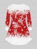Ensemble Pyjama à Imprimé Élément de Noël Grande Taille - Rouge 2X