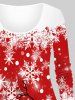 Ensemble Pyjama à Imprimé Élément de Noël Grande Taille - Rouge 2X