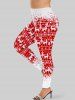 Ensemble Pyjama à Imprimé Élément de Noël Grande Taille - Rouge 3X