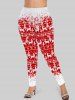 Ensemble Pyjama à Imprimé Élément de Noël Grande Taille - Rouge 3X