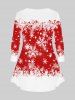 Plus Size Christmas Snowflake Snowman Tree Branch Elk Print Pajama Set -  