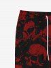 Gothic Bloody Skulls Print Pockets Drawstring Halloween Sweatpants For Men -  