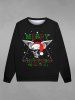 Gothic Christmas Hat Skull Stars Letters Triangle Printed Pullover Long Sleeves Sweatshirt For Men -  