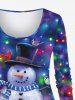 Plus Size Christmas Ball Light Snowflake Snowman Bird Galaxy Glitter 3D Print T-shirt -  