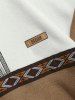 Colorblock Polar Fleece Ethnic Aztec Printed Letter Patched Quarter Zip Sweatshirt -  