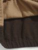 Colorblock Polar Fleece Ethnic Aztec Printed Letter Patched Quarter Zip Sweatshirt -  