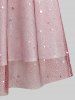 Gothic Glitter Moon Star Sequins Mesh Layered Ombre Buckle Belted Patchwork Velvet A Line Midi Dress -  