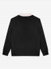 Sweat-shirt Gothique en Couleur Unie Demi-Zip avec Poche Kangourou à Col Debout - Noir XS