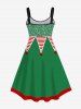 Plus Size Christmas Hat Polka Dot Glitter Sequins Buckle Belt Print A Line Tank Dress -  