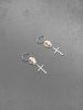 Fashion Skull Cross Halloween Drop Earrings -  