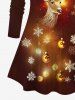 Plus Size Christmas Ball Elk Snowflake Glitter 3D Print T-shirt -  